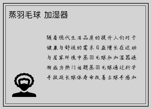 蒸羽毛球 加湿器